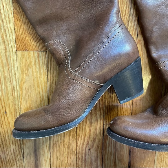 Frye Brown Leather Boots Size 7 - Picture 9 of 16